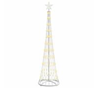 vidaXL Albero di Natale LED Bianco Caldo 51 x 51 x 190 cm Metallo, Soggiorno Moderno, luci Natalizie Resistenti, Stringhe Festive, Decorazioni per Natale, Atmosfera stagionale