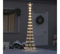 vidaXL Albero di Natale LED Bianco caldo 70 x 70 x 250 cm Metallo