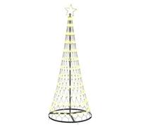 vidaXL Albero di Natale LED Bianco Caldo 71 x 71 x 184.5 cm Metallo, Soggiorno Moderno, luci Natalizie Resistenti, Stringhe Festive, Decorazioni per Natale, Atmosfera stagionale