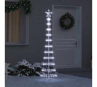 vidaXL Albero di Natale LED Bianco Freddo 51 x 51 x 190 cm Metallo, Soggiorno Moderno, luci Natalizie Resistenti, Stringhe Festive, Decorazioni per Natale, Atmosfera stagionale