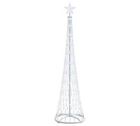 vidaXL Albero di Natale LED Bianco Freddo 51 x 51 x 190 cm Metallo, Soggiorno Moderno, luci Natalizie Resistenti, Stringhe Festive, Decorazioni per Natale, Atmosfera stagionale