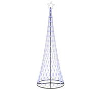 vidaXL Albero di Natale LED Blu 100.5 x 100.5 x 302.5 cm Metallo, Soggiorno Moderno, luci Natalizie Resistenti, Stringhe Festive, Decorazioni per Natale, Atmosfera stagionale