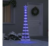 vidaXL Albero di Natale LED con 230 LED Blu 51 x 51 x 190 cm Metallo, Soggiorno Moderno, luci Natalizie Resistenti, Stringhe Festive, Decorazioni per Natale, Atmosfera stagionale