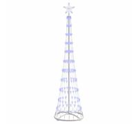 vidaXL Albero di Natale LED con 230 LED Blu 51 x 51 x 190 cm Metallo, Soggiorno Moderno, luci Natalizie Resistenti, Stringhe Festive, Decorazioni per Natale, Atmosfera stagionale