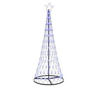 vidaXL Albero di Natale LED con 230 LED Blu 71 x 71 x 184.5 cm Metallo, Soggiorno Moderno, luci Natalizie Resistenti, Stringhe Festive, Decorazioni per Natale, Atmosfera stagionale