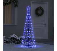 vidaXL Albero di Natale LED con 390 LED con supporto Blu 250 cm Ferro