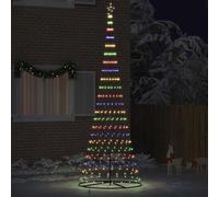 vidaXL Albero di Natale LED Multicolore 138.5 x 138.5 x 399 cm Metallo, Soggiorno Moderno, luci Natalizie Resistenti, Stringhe Festive, Decorazioni per Natale, Atmosfera stagionale