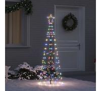 vidaXL Albero di Natale LED con picchetti per il terreno 250 cm Ferro