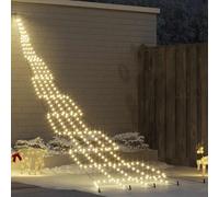 vidaXL Albero di Natale LED con 276 LED Bianco caldo 511 cm Metallo, Decorazione Moderna per Soggiorno, Struttura in Metallo, Albero LED con Luci USB, Atmosfera Festiva per Esterno e Giardino