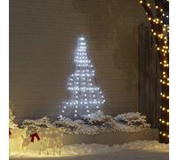vidaXL Albero di Natale LED con picchetti per il terreno Bianco freddo