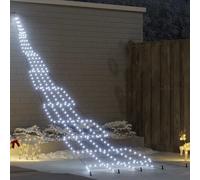 vidaXL Albero di Natale LED con picchetti per il terreno Bianco freddo