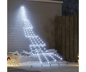 vidaXL Albero di Natale LED con picchetti per il terreno Bianco freddo