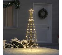 vidaXL Albero di Natale LED con picchetti per il terreno Oro 250 cm