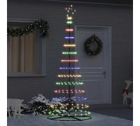 vidaXL Albero di Natale LED Multicolore 100 x 100 x 250 cm Metallo, Soggiorno Moderno, luci Natalizie Resistenti, Stringhe Festive, Decorazioni per Natale, Atmosfera stagionale