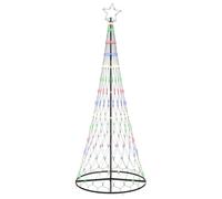 vidaXL Albero di Natale LED Multicolore 100 x 100 x 250 cm Metallo, Soggiorno Moderno, luci Natalizie Resistenti, Stringhe Festive, Decorazioni per Natale, Atmosfera stagionale