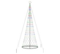 vidaXL Albero di Natale LED Multicolore 138.5 x 138.5 x 399 cm Metallo, Soggiorno Moderno, luci Natalizie Resistenti, Stringhe Festive, Decorazioni per Natale, Atmosfera stagionale
