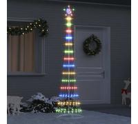vidaXL Albero di Natale LED Multicolore 70 x 70 x 250 cm Metallo, Soggiorno Moderno, luci Natalizie Resistenti, Stringhe Festive, Decorazioni per Natale, Atmosfera stagionale
