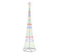 vidaXL Albero di Natale LED Multicolore 70 x 70 x 250 cm Metallo, Soggiorno Moderno, luci Natalizie Resistenti, Stringhe Festive, Decorazioni per Natale, Atmosfera stagionale