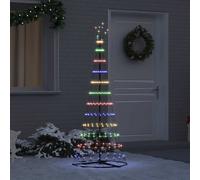 vidaXL Albero di Natale LED Multicolore 71 x 71 x 184.5 cm Metallo, Soggiorno Moderno, luci Natalizie Resistenti, Stringhe Festive, Decorazioni per Natale, Atmosfera stagionale