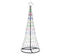 vidaXL Albero di Natale LED Multicolore 71 x 71 x 184.5 cm Metallo, Soggiorno Moderno, luci Natalizie Resistenti, Stringhe Festive, Decorazioni per Natale, Atmosfera stagionale