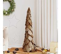 vidaXL Albero di Natale Marrone 111 cm Legno massello di teak