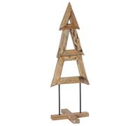 vidaXL Albero di Natale Marrone 120 cm Legno massello di Teak, Albero di Natale in Legno Rustico, Decorazione Festiva, Idea Trasformativa per Il Soggiorno, Arreda Gli Interni