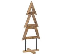 vidaXL Albero di Natale Marrone 150 cm Legno massello di Teak, Albero di Natale in Legno Rustico, Decorazione Festiva, Idea Trasformativa per Il Soggiorno, Arreda Gli Interni