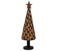 vidaXL Albero di Natale Marrone 150 cm Legno massello di Teak, Decorazioni Festive alla Moda, Albero in Teak Rustico per Soggiorno, Centro Unico per Le FESTIVITÀ
