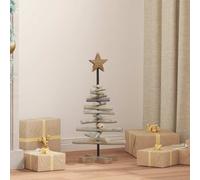 vidaXL Albero di Natale Marrone 60 cm Legno massello di Teak, Decorazione per Soggiorno, Albero di Natale in Teak Rustico, Resistenza e Facile Montaggio per Feste Indoor