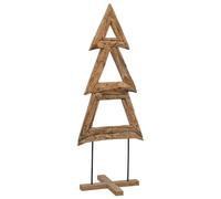 vidaXL Albero di Natale Marrone 90 cm Legno massello di Teak, Albero di Natale in Legno Rustico, Decorazione Festiva, Idea Trasformativa per Il Soggiorno, Arreda Gli Interni