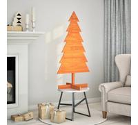 vidaXL Albero di Natale Marrone Cera 120 cm in Legno Massello di Pino
