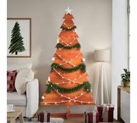 vidaXL Albero di Natale Marrone Cera 180 cm in Legno Massello di Pino, Decorazione di Natale in Legno, Albero di Natale, Decorazione Natalizia in Legno