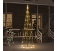 vidaXL Albero di Natale Pennone Bianco Caldo 310 LED 300 cm