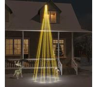 vidaXL Albero di Natale Pennone Bianco Caldo 732 LED 500 cm