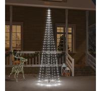 vidaXL Albero di Natale Pennone Bianco Freddo 310 LED 300 cm