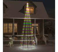 vidaXL Albero di Natale Pennone Colorato 732 LED 500 cm