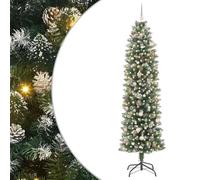 vidaXL Albero di Natale Pre-Lit 240cm con LED e Palline Oro, Rosa, Verde e Bianco. Decorativo in plastica Sintetica PVC. Ha 8 modalità di Illuminazione