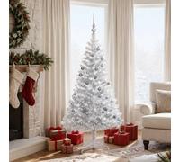 vidaXL Albero di Natale Preilluminato con Palline Argento 150 cm PET