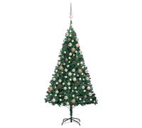 vidaXL Albero di Natale Preilluminato con Palline Verde 120 cm PVC