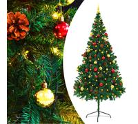 vidaXL Albero di Natale Preilluminato con Palline Verde 210 cm