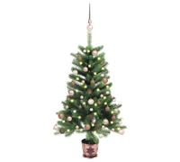 vidaXL Albero di Natale Preilluminato con Palline Verde 90 cm