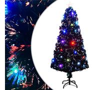 vidaXL Albero di Natale Preilluminato con Supporto 150 cm Fibra Ottica