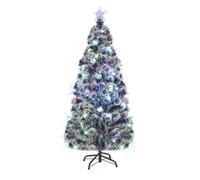 vidaXL Albero di Natale Preilluminato con Supporto 180 cm Fibra Ottica