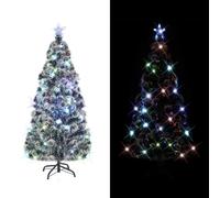 vidaXL Albero di Natale Preilluminato con Supporto 210 cm Fibra Ottica