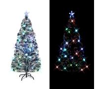 vidaXL Albero di Natale Preilluminato con Supporto e LED 150 cm Fibra Ottica
