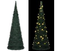 vidaXL Albero di Natale Preilluminato Pop-up con Stringa Decorazioni Natalizie Illuminazione Addobbi Feste Festività Invernali Verde 180 cm