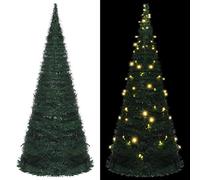 vidaXL Albero di Natale Preilluminato Pop-up con Stringa Decorazioni Natalizie Illuminazione Addobbi Feste FESTIVITÀ Invernali Verde 180 cm