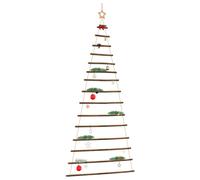 vidaXL Albero di Natale da Parete con Stella 100x210 cm Ramo Naturale, Albero di Natale Appeso a Parete, Albero di Natale Appeso a Parete, Albero di Natale per Appendere a Parete