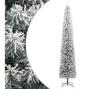 vidaXL Albero di Natale Sottile con Base e Neve Floccata 270 cm PVC