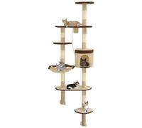 VIDAXL - Albero Gatti Tiragraffi In Sisal A Muro 194 Cm Beige E Marrone